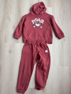Mayoral Girls' Hooded Sweatshirt & Joggers Set - Rose